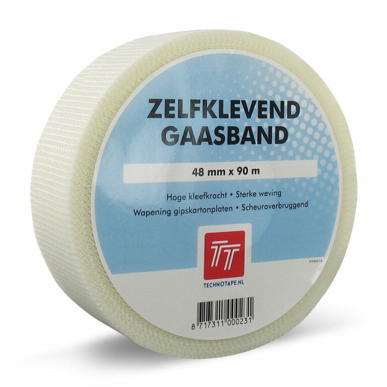 Glasvezeltape 48 mm x 90 m wit